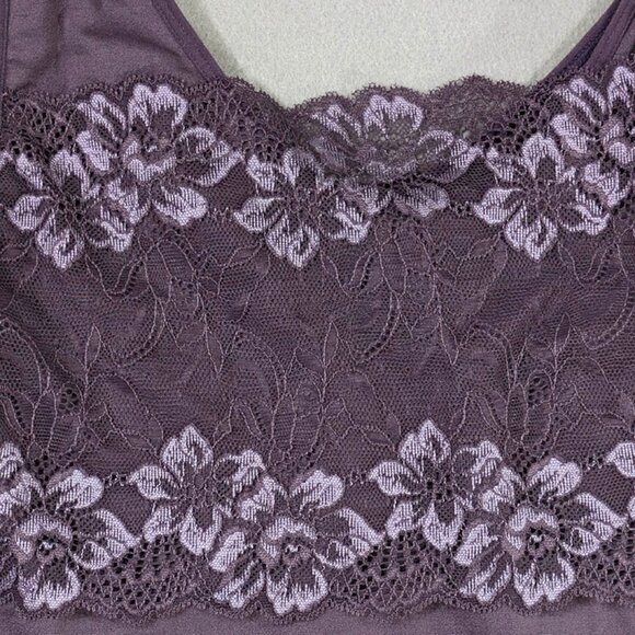 Rhonda Shear Lace Overlay Tank Cami Womens L Purple Layering Whimsigoth Y2K - Picture 3 of 7